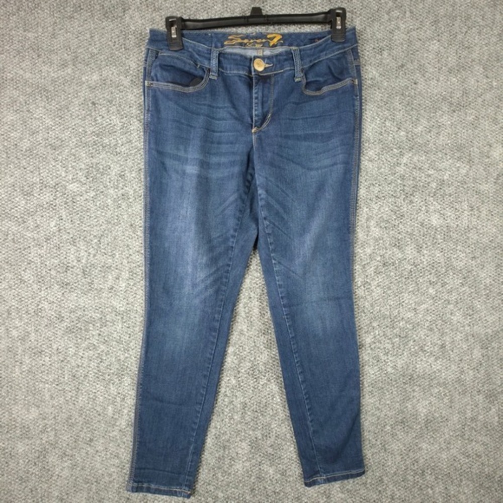 Seven7 Luxe Womens Blue Denim Legging Jeans Size 14